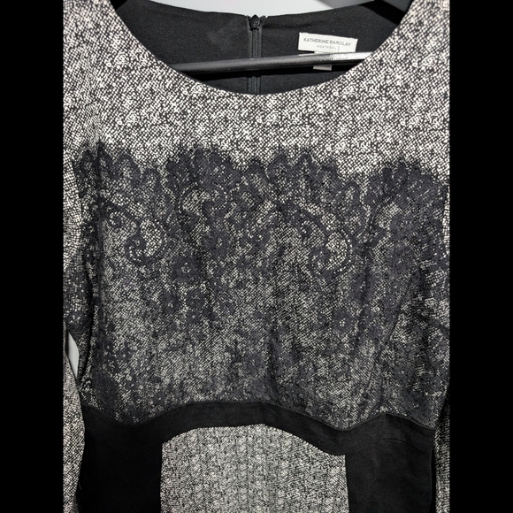 Katherine Barclay Montreal Elegant Black and White  Dress With Lace Detail - Picture 6 of 11